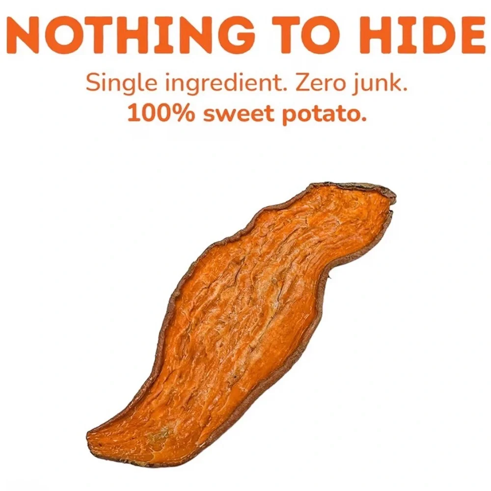 NWT Davie's Naturals Sweet Potato Dog Treats Chews, Low Fat - 1 lb. Bag